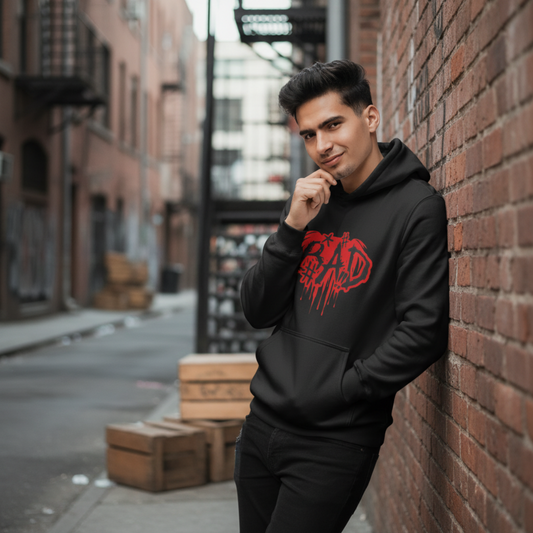 Elyair's ''Blod Bad'' black drop shoulder Men's Hoodie