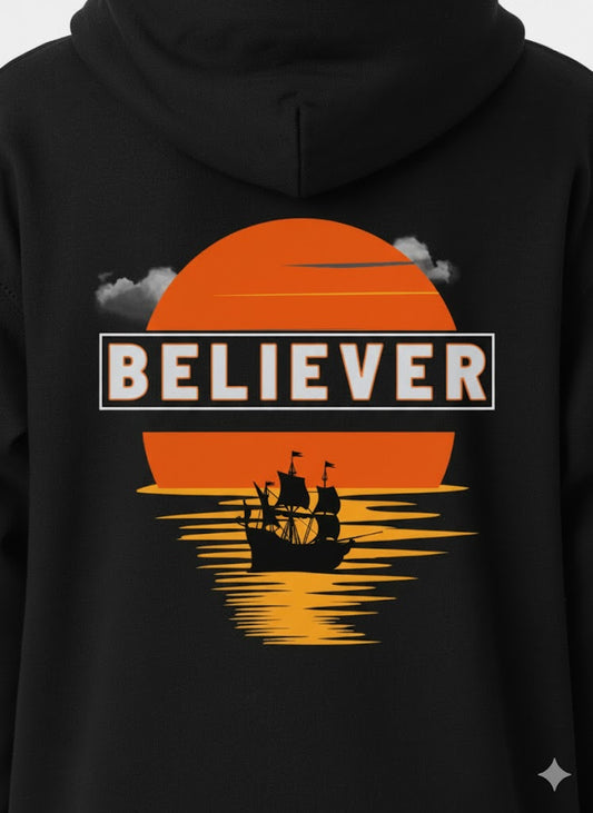 Elyair's Beliver Black Female Hoodie