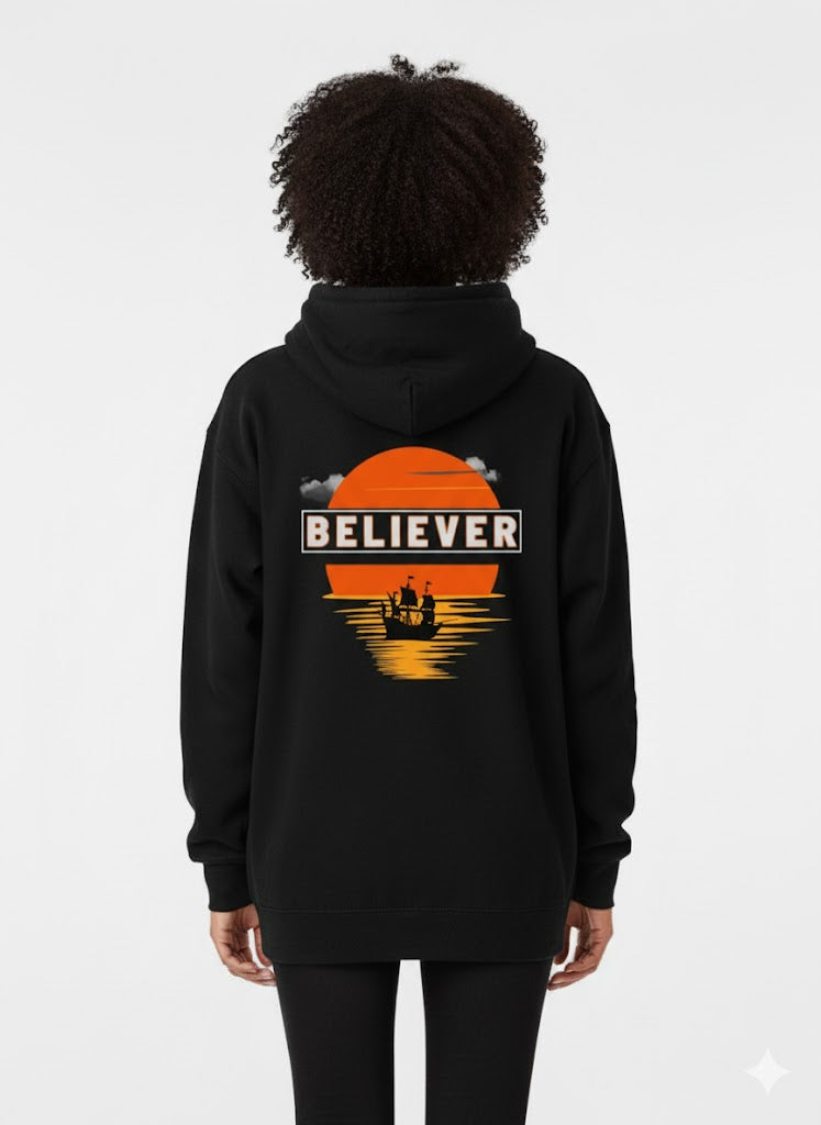 Elyair's Beliver Black Female Hoodie