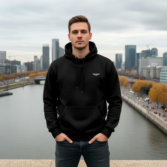 "No Pain No Gain" Oversized Unisex Trendy Drop-shoulder Black Hoodie