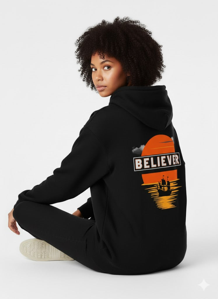 Elyair's Beliver Black Female Hoodie