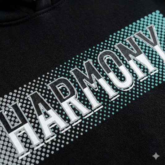 Elyair's Harmony Halftone Oversized Hoodie | Teal & Grey Minimalist Design