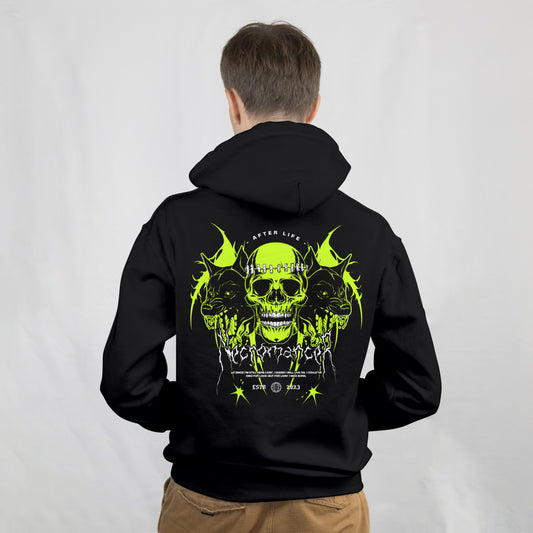 Elyair's "After Life" Necromancer Oversize Men's Black Hoodie